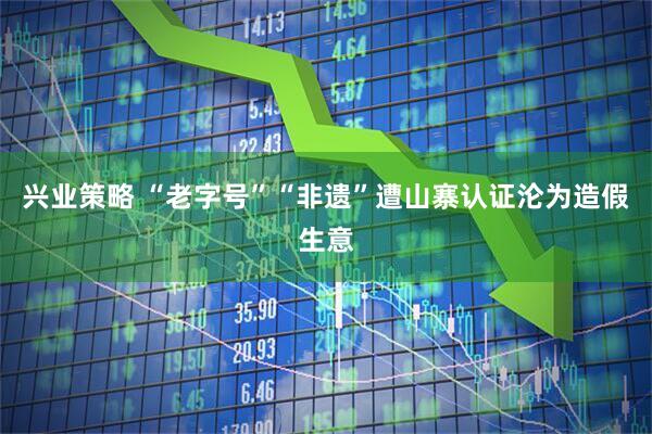 兴业策略 “老字号”“非遗”遭山寨认证沦为造假生意