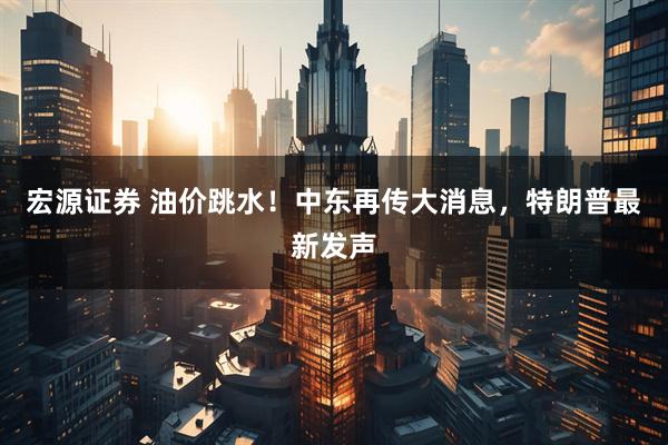 宏源证券 油价跳水！中东再传大消息，特朗普最新发声